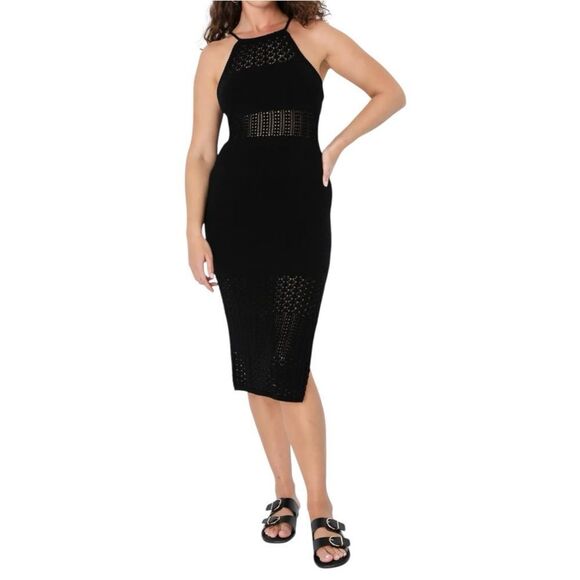 Lulus Sunset Mood Crochet Backless Drawstring Midi Dress Style 2111536 - Picture 1 of 7